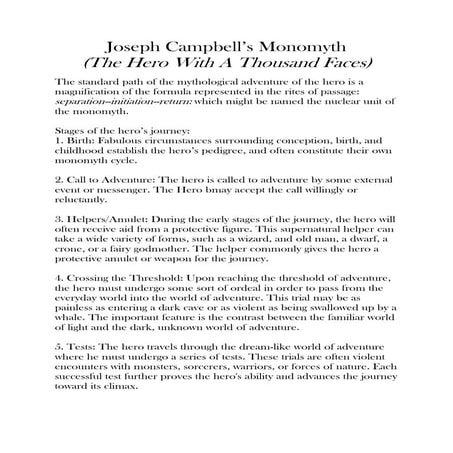 Joseph Campbell's Monomyth