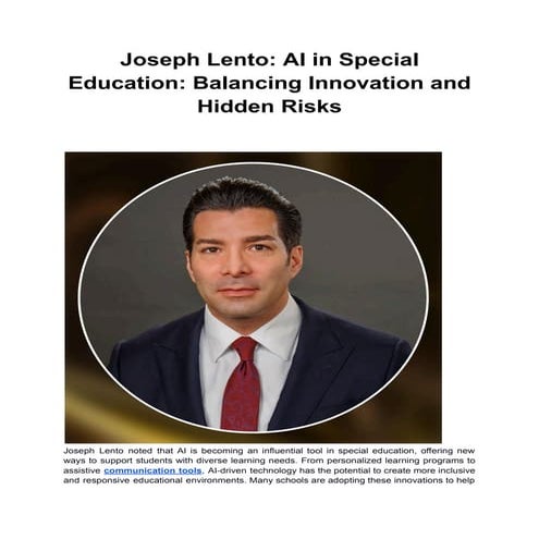 Joseph Lento: AI in Special Education_ Balancing Innovation and Hidden ...
