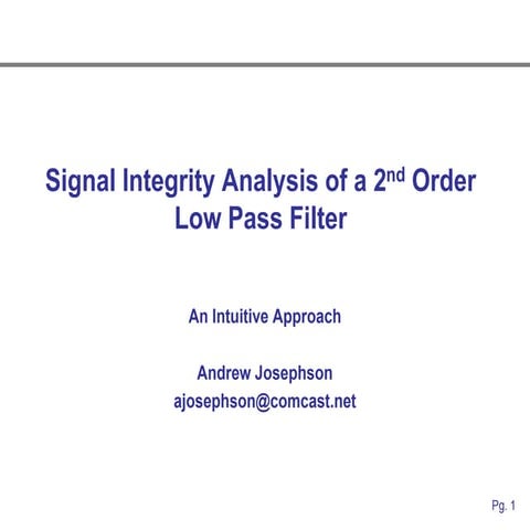 Signal Integrity Analysis of LC lopass Filter