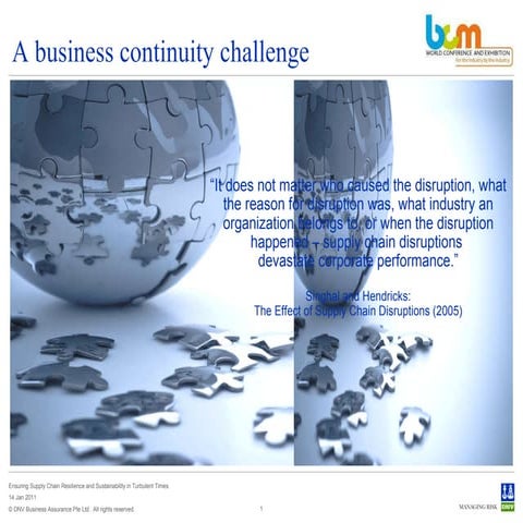 A business continuity challenge - Joseph Thomas