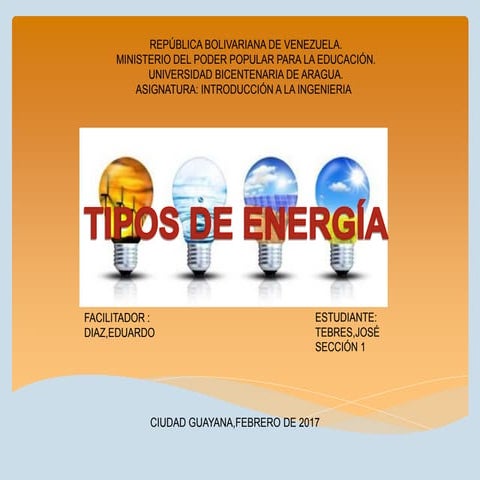 Jose tebres tipos de energia