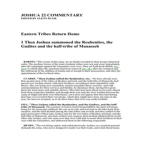 Joshua 22 commentary