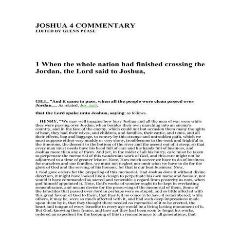 Joshua 4 Commentary Pdf
