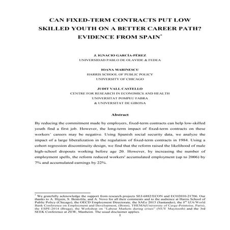 “Job Quality, Labour Market Performance and Well-Being”_García