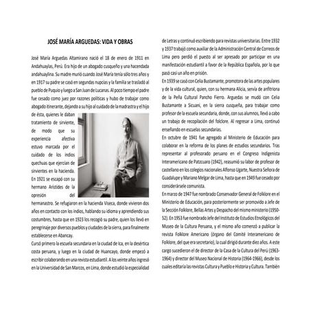 JOSÉ MARÍA ARGUEDAS cuentos breves para secundaria