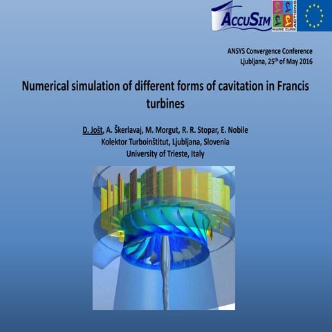 Numerical simulation of different forms of cavitation in Francis ...