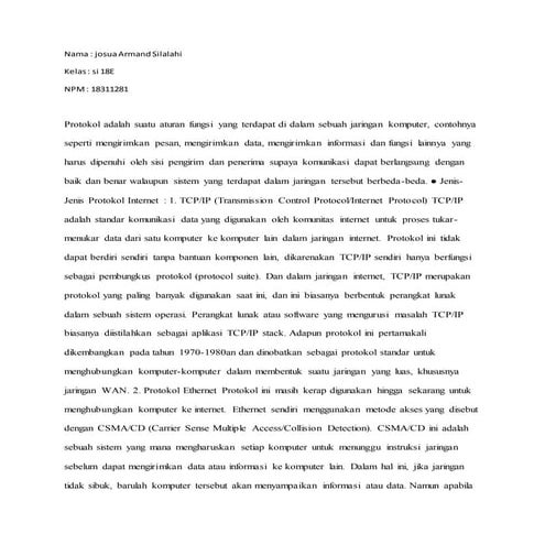 Josua armando silalahi 18311281 si18E
