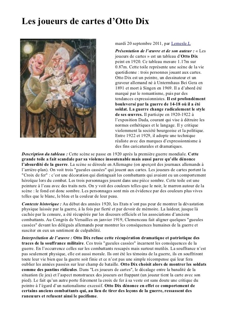 Oral Brevet Les Joueurs De Skat