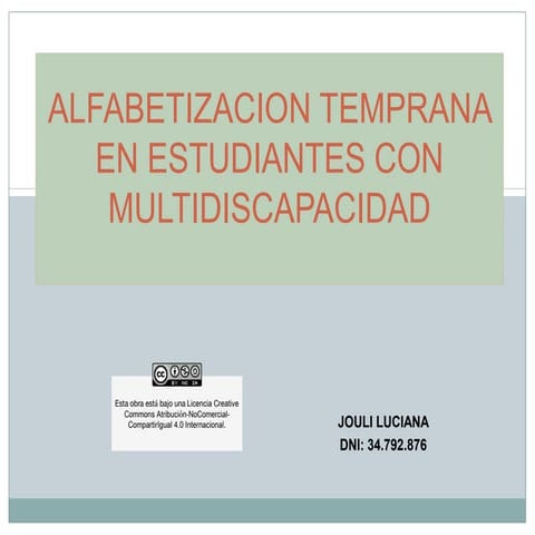 Alfabetización en estudiantes con Discapacidad Múltiple