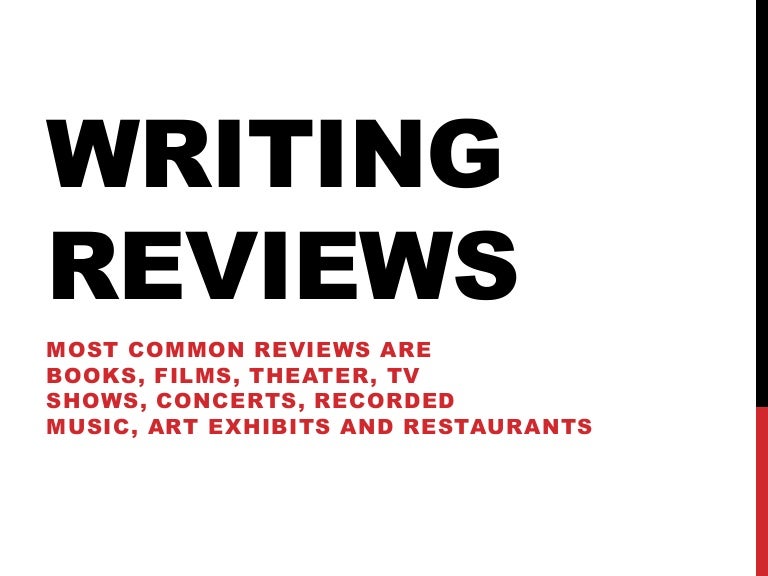 Journalism Writing reviews