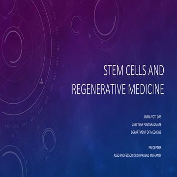 Stem cells and regenerative medicine
