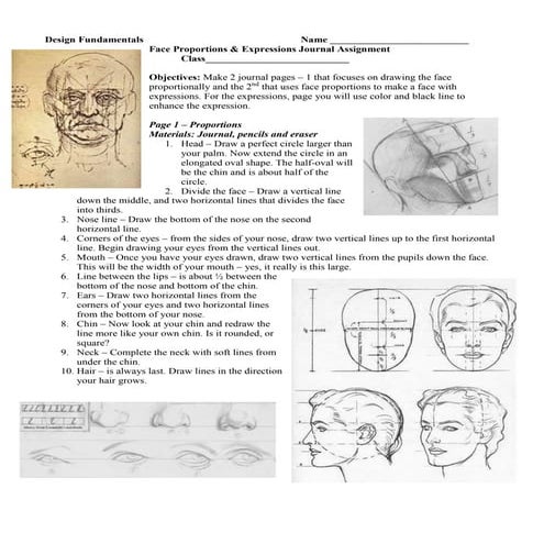 Journal Face Proportions Expressions