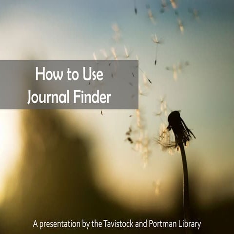 How to use Journal finder