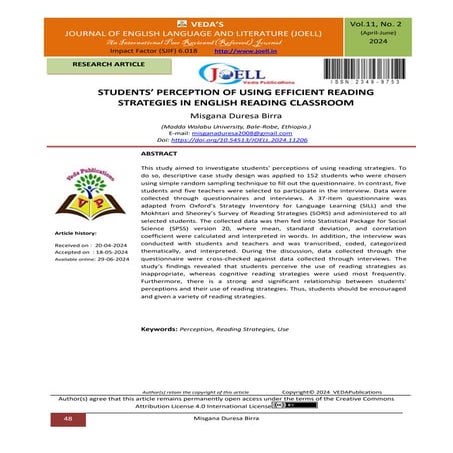 Journal article published on teaching English language