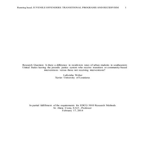 Journal article critque #5: The Impact of Juvenile Arrests on High