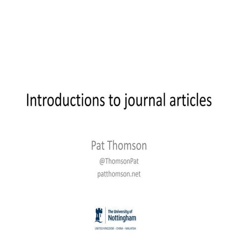 Journal article introductions