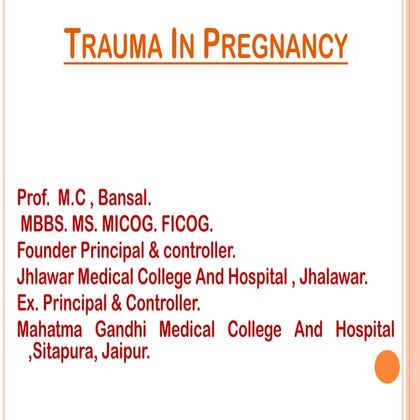 trauma and pregnancy