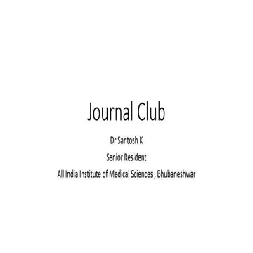 Journal club- Split renal function in patients with renal masses - utility of parenchymal volume analysis Vs nuclear renal scans