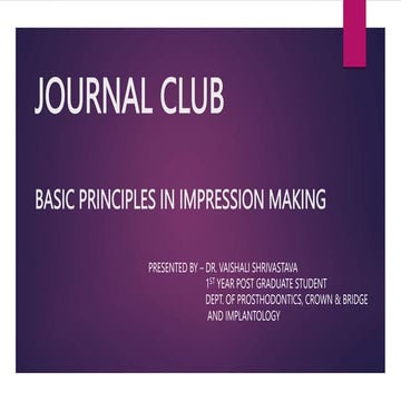 basic principles in impression making