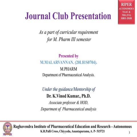JOURNAL CLUB PRESENTATION (20L81S0704-PA )