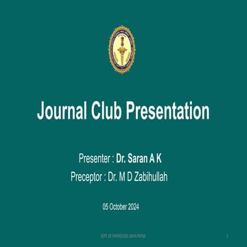 Journal Club - Role of qEEG in Epilepsy (Mesial Temporal Lobe Epilepsy)