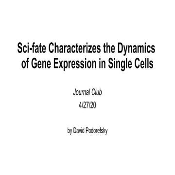 Sci-fate characterizes the dynamics of gene expression in single cells ...