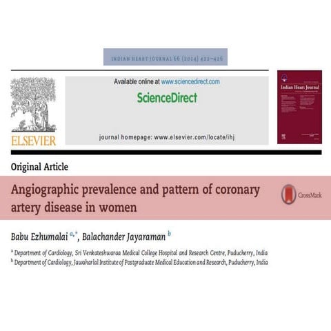 Journal club cad in women