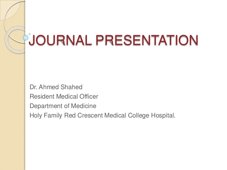 Journal club presentation