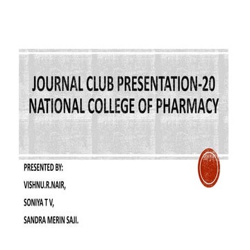 Journal club presentation: by RxVichuZ!! ;)