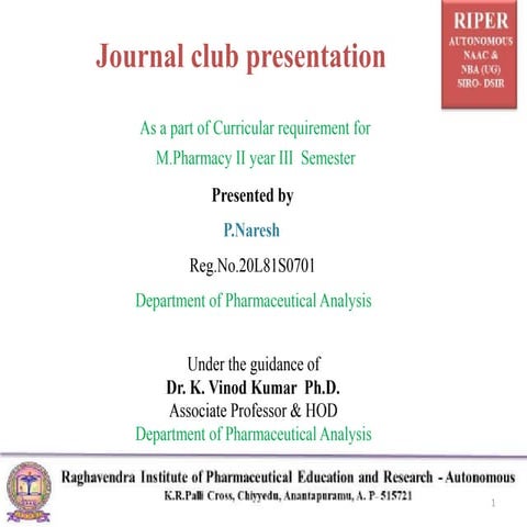 JOURNAL CLUB PRESENTATION (20L81S0701-PA)