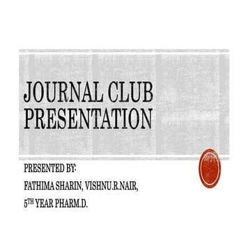 Journal club presentation @ Rxvichu!!