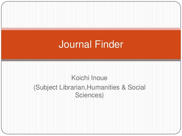 Journal Finder
