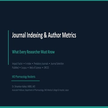 Comprehensive Guide to Journal Indexing and Author Metrics for ...
