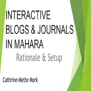 Journaling in Mahara