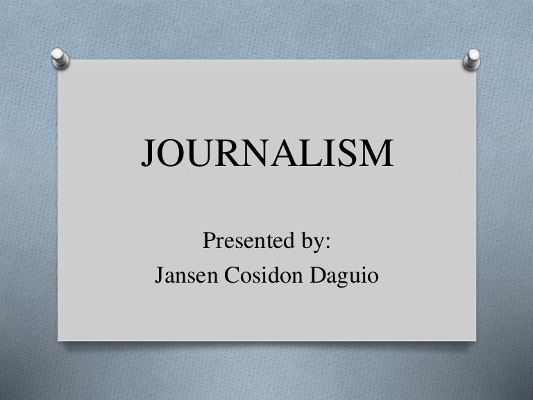 Introduction to Journalism