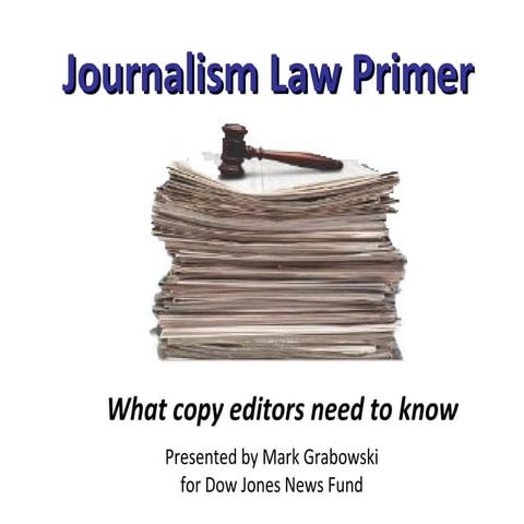 Journalism Law for Copy Editors