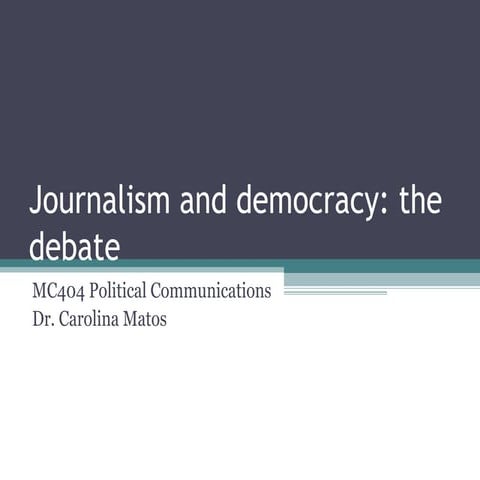 Journalism and democracy