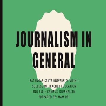 Journalism in general