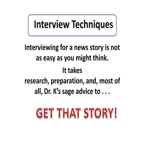 How to Interview for a News Story
