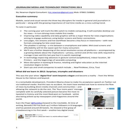 Journalism, media and technology predictions 2013 final