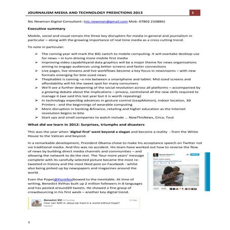 Journalism, media and technology predictions 2013 final high quality