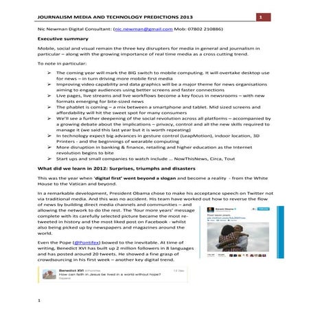 Journalism, media and technology predictions 2013 final high quality