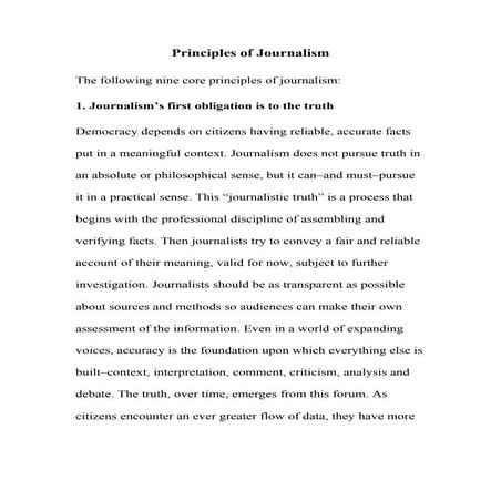Journalism princibles