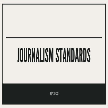 Journalism Standards