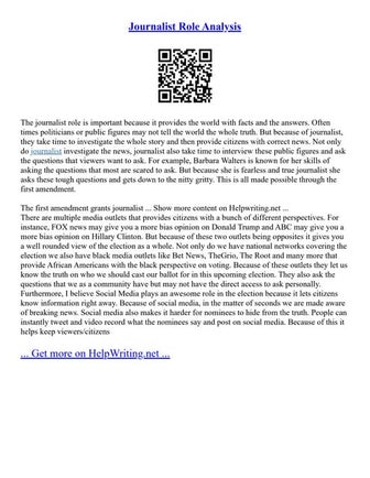 Journalist Role Analysis