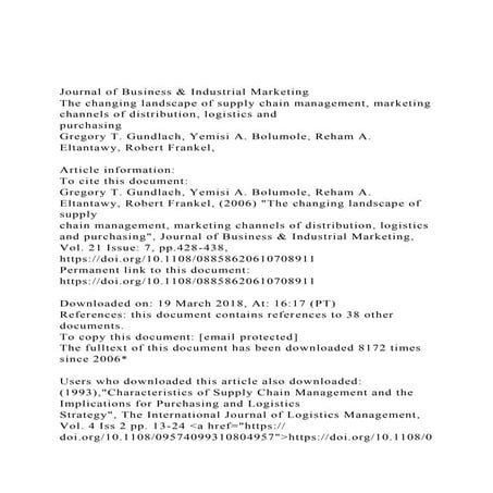 Journal of Business Industrial MarketingThe changing lands docx