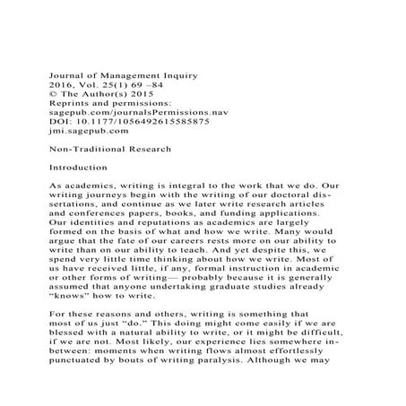 Journal of Management Inquiry2016, Vol. 25(1) 69 –84© The .docx