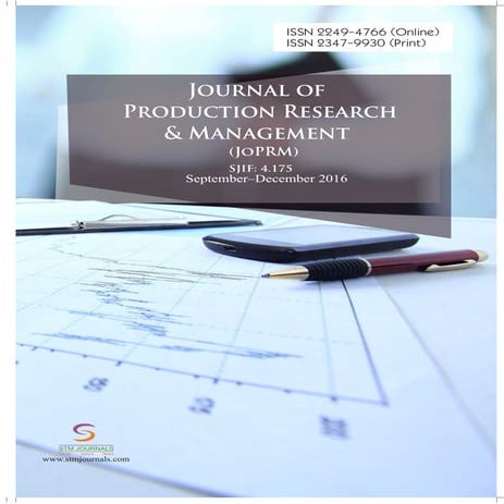 Journal of Production Research & Management vol 6 issue 3