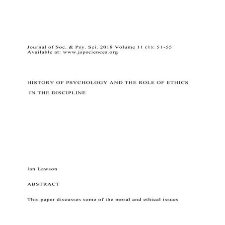 Journal of Soc. & Psy. Sci. 2018 Volume 11 (1) 51-55  Ava.docx