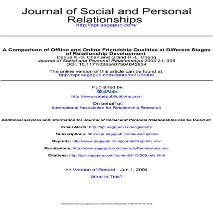 Journal of social and personal relationships 2004-chan-305-20